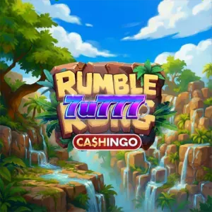 Rumble Kong Cashingo স্লট গেমের স্ক্রিনশট যেখানে গরিলা এবং ক্যাশিংগো গ্রিড দেখা যাচ্ছে, একটি জঙ্গল থিমের পরিবেশে